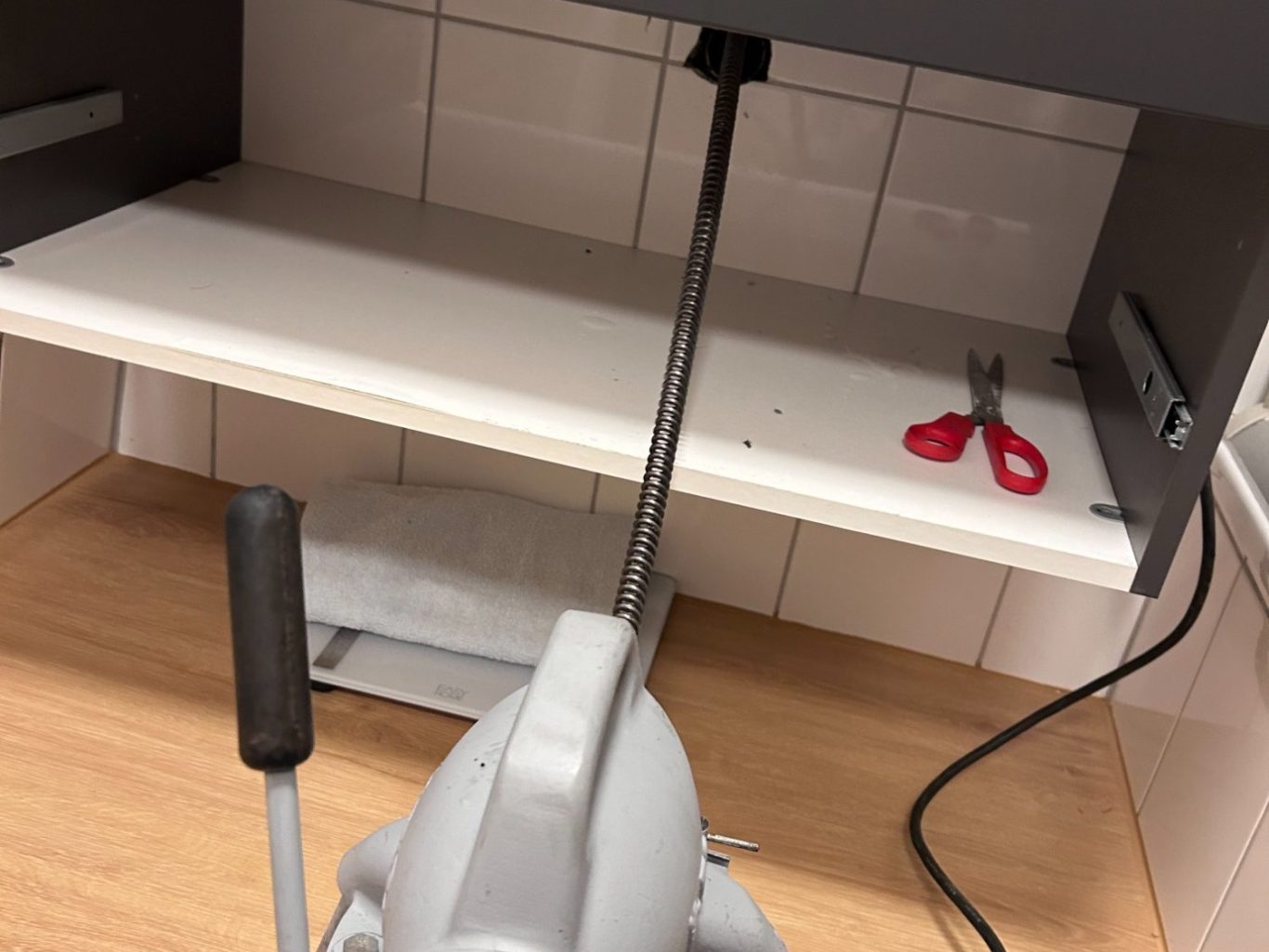 Nahaufnahme von Display von Rohrkamera