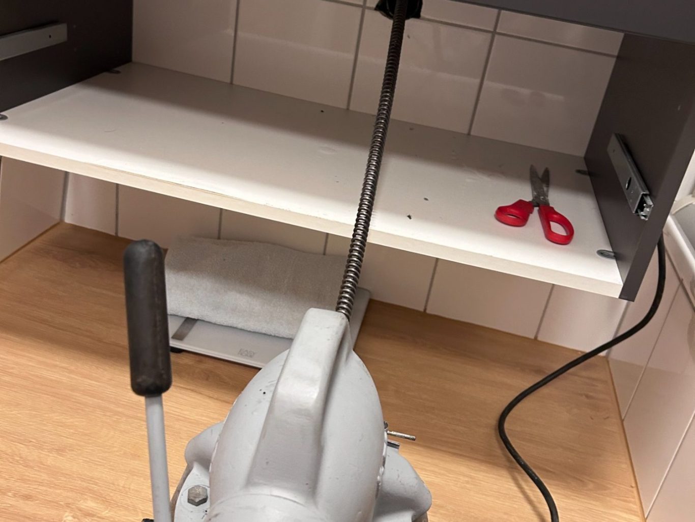 Nahaufnahme von Display von Rohrkamera